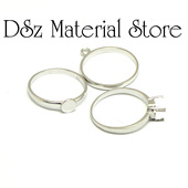 diy手工配件 E11 戒指 带粘贴台吊孔4爪镶 DSz 925银镀18K白金