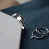 DSz 厚银电镀铜质戒指 高品质 吊孔焊片可选 diy手工戒指配件