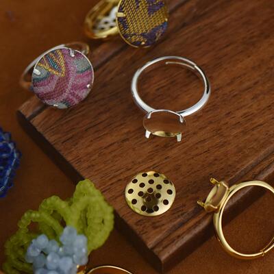 精品抛光莲蓬头戒托纯铜胚电镀