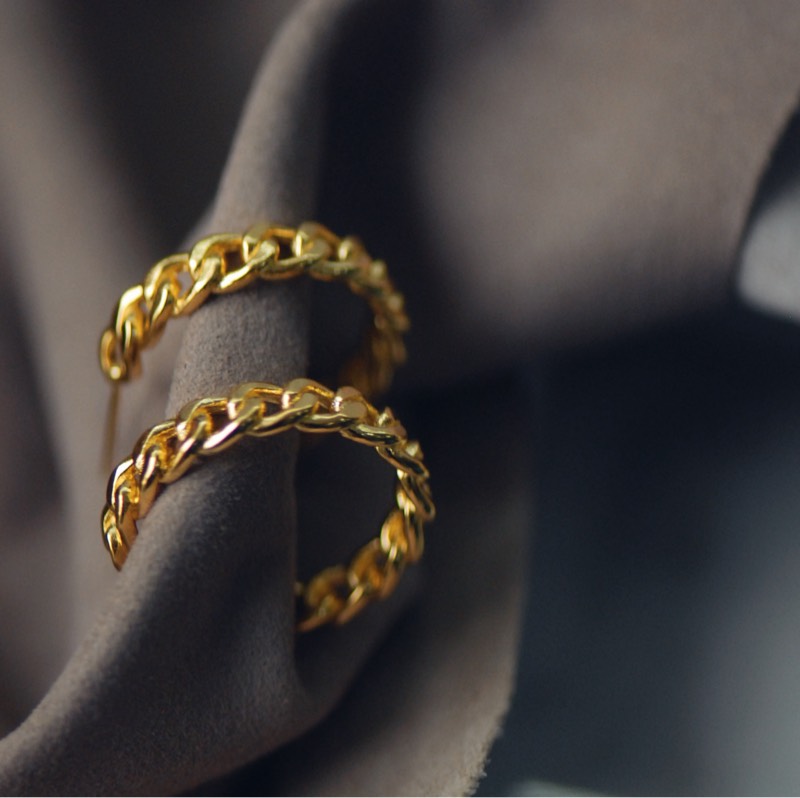 【DSz】S925纯银针粗编织链条造