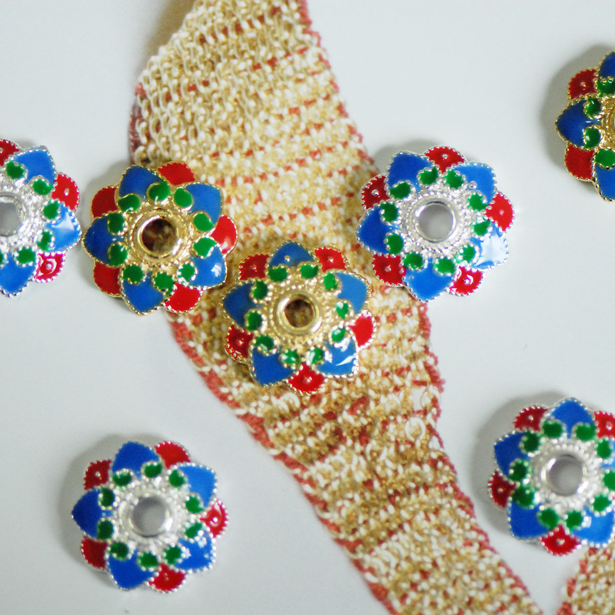 【DSz】925银饰掐丝珐琅鎏金花片花托隔片12mm diy手工串珠配件,饰品/流行首饰/时尚饰品新,其他DIY饰品配件,淘宝优惠券,粉丝福利购,淘宝优惠卷