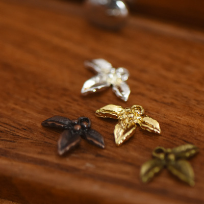 【DSz】古铜古红铜真金银电镀圣诞红的叶子圣诞叶挂件diy手工饰品