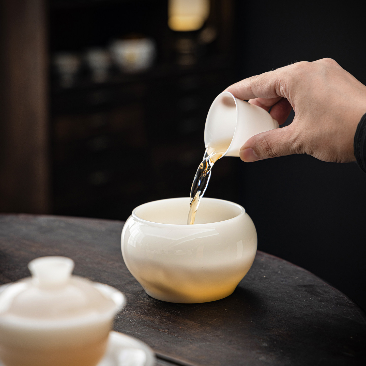 璞玉瓷建水茶洗茶渣缸陶瓷日式家用干泡水盂废水缸功夫茶道零配