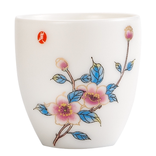 瓷中三昧德化羊脂玉白瓷茶杯主人杯品茗杯陶瓷茶具单杯礼盒可定制