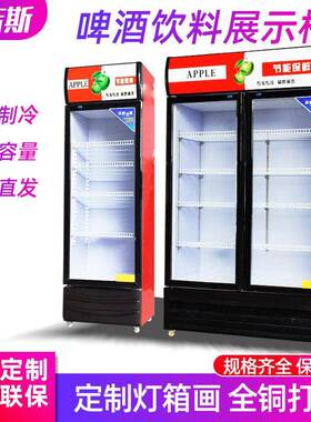 啤酒饮料展示柜冰柜双门保鲜柜超市便利店果蔬冷藏柜酒水饮料柜