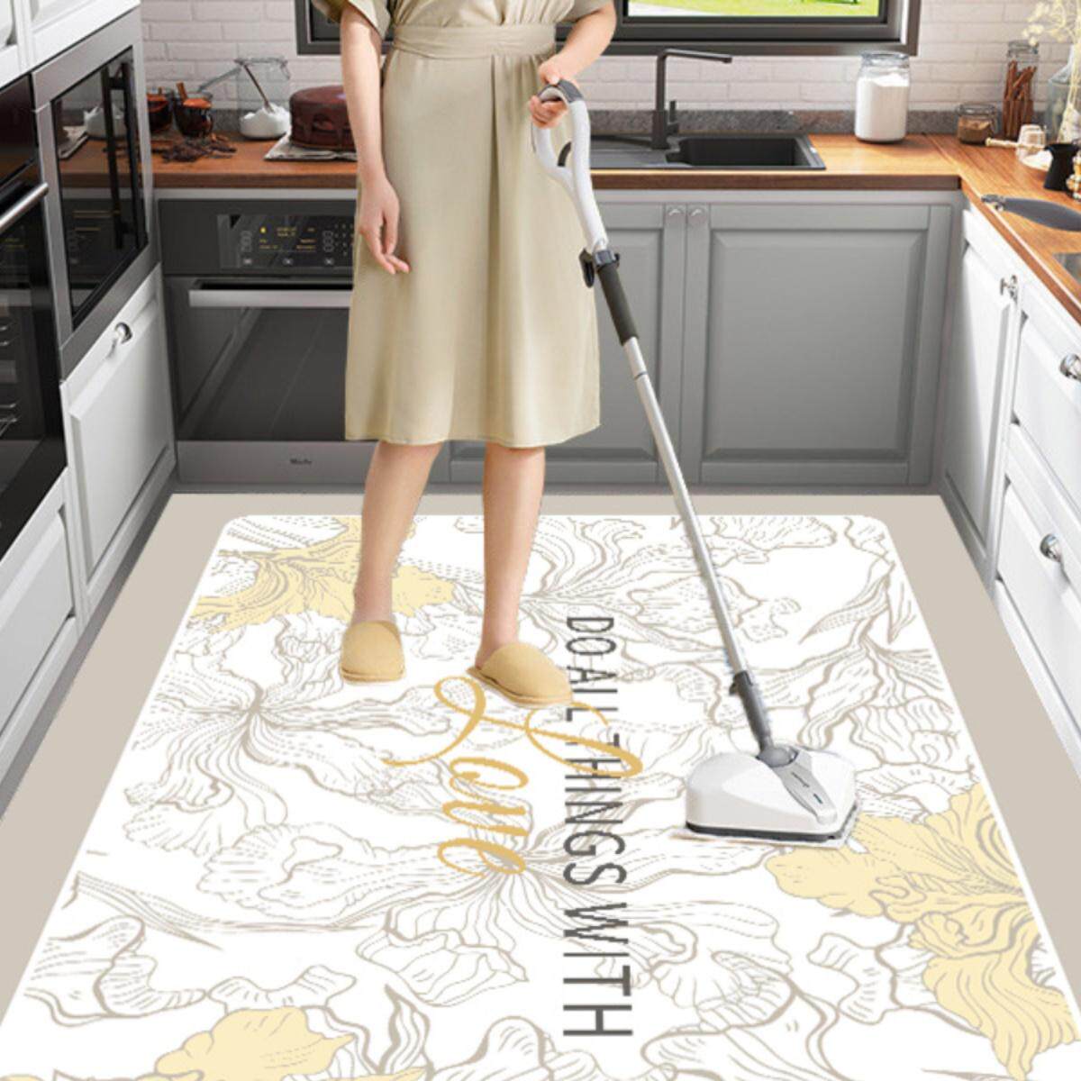 厨房地垫防滑防油脚垫免洗可擦防水耐脏地毯pvc满铺地板垫子定制