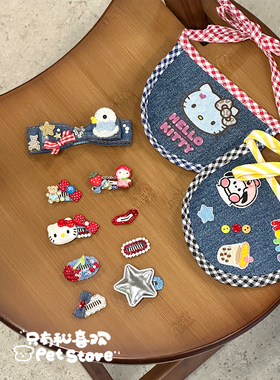 手工迷你碎发宠物bb夹蝴蝶结发夹饰品猫咪头饰约克夏马尔济斯比熊