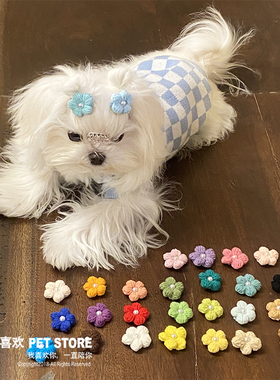 手工迷你碎发宠物bb夹蝴蝶结发夹饰品猫咪头饰约克夏马尔济斯比熊