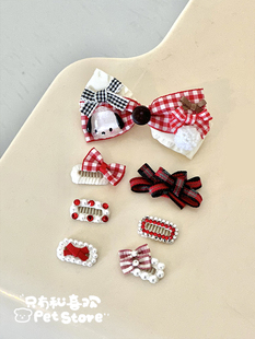 手工迷你碎发宠物bb夹蝴蝶结发夹饰品猫咪头饰约克夏马尔济斯比熊