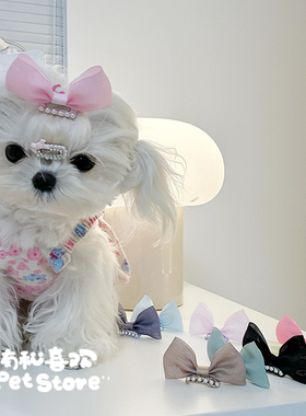 立体蝴蝶结手工迷你碎发宠物bb夹发夹饰品猫咪头饰约克夏马尔济斯