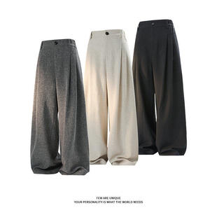 STUDIOS BLUE 线上商店休闲裤 打褶慵懒风美式 子 阔腿西裤 ONLY