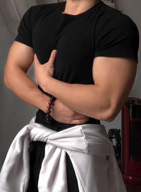 GTLA线上商店GATL莱卡棉220克弹力T恤运动t恤健身短袖修身训练服