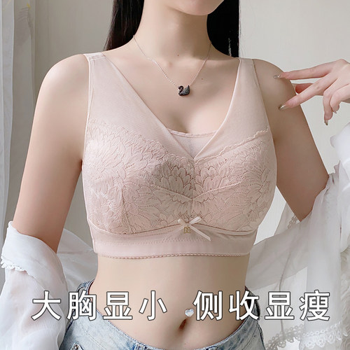 大胸显小文胸无钢圈薄款透气文胸