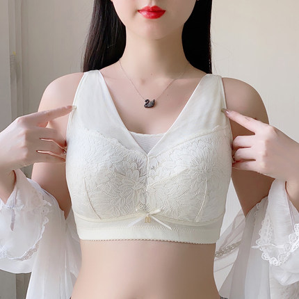新款大胸显小内衣超薄款无钢圈聚拢收副乳防下垂全罩杯加大码文胸