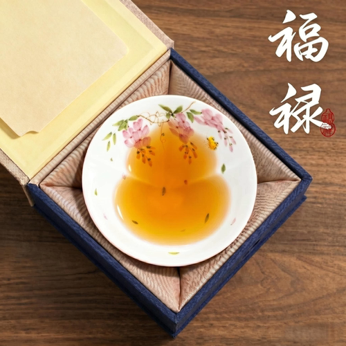 手绘望春玉兰福禄杯陶瓷茶杯女士个人专用主人杯葫芦杯高档品茗杯