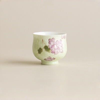 手绘绣球花圆融杯高颜值主人杯泡茶杯小清新女生功夫茶具陶瓷茶杯