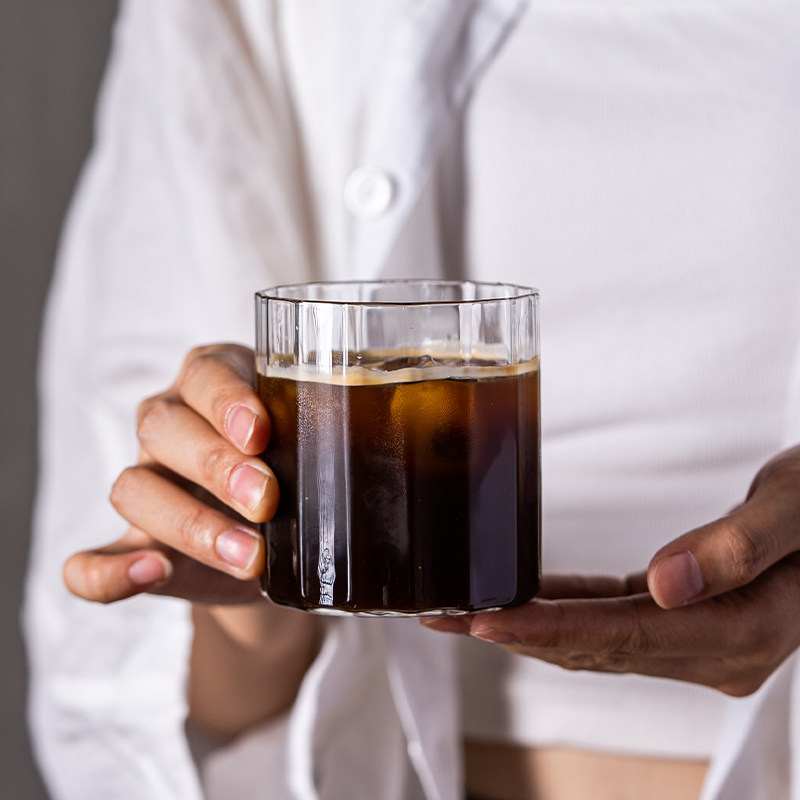 冰美式咖啡杯透明玻璃杯冷饮品杯高硼硅无铅水杯子家用澳白拿铁杯