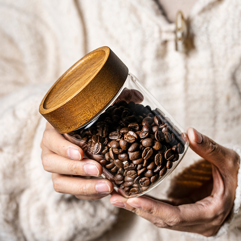 大容量咖啡豆保存罐玻璃