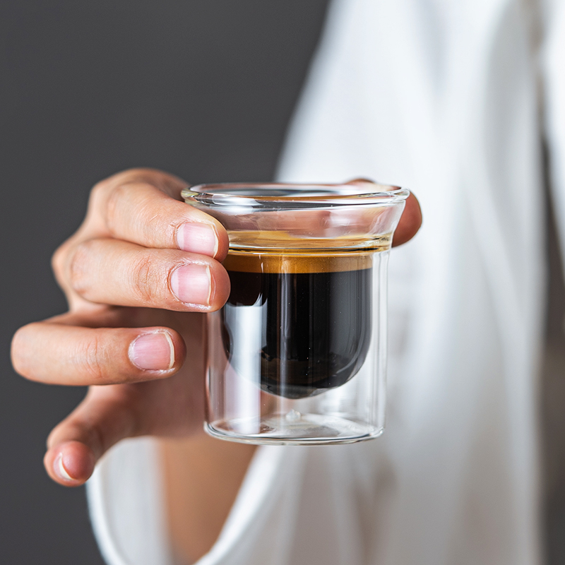 巢牧意式浓缩咖啡杯双层玻璃杯