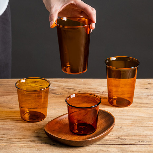 琥珀色高硼硅玻璃杯耐高温咖啡杯
