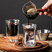 双层隔热意式 浓缩手冲咖啡杯玻璃espresso澳白shot盎司品鉴水杯子