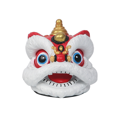 中国风红色狮子头舞狮醒狮小摆件