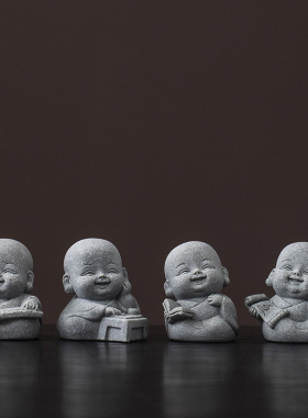 中国风青砂石琴棋书画桌面人物文创小摆件造景装饰工艺品创意礼品