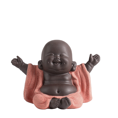 摆设紫砂招财笑佛家居造景摆件