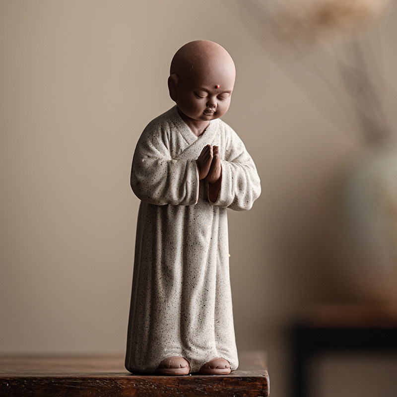 小摆件人物小沙弥新中式客厅玄关茶桌面装饰品工艺品,家居饰品,装饰摆件,淘宝优惠券,粉丝福利购,淘宝优惠卷