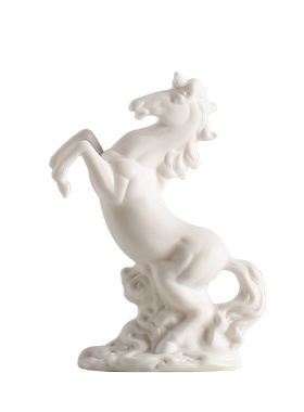 新中式风酒柜客厅玄关造景陶瓷马