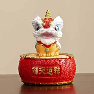 国潮佛山醒狮时来运转摆件家居客厅办公室桌面茶桌装饰创意工艺品