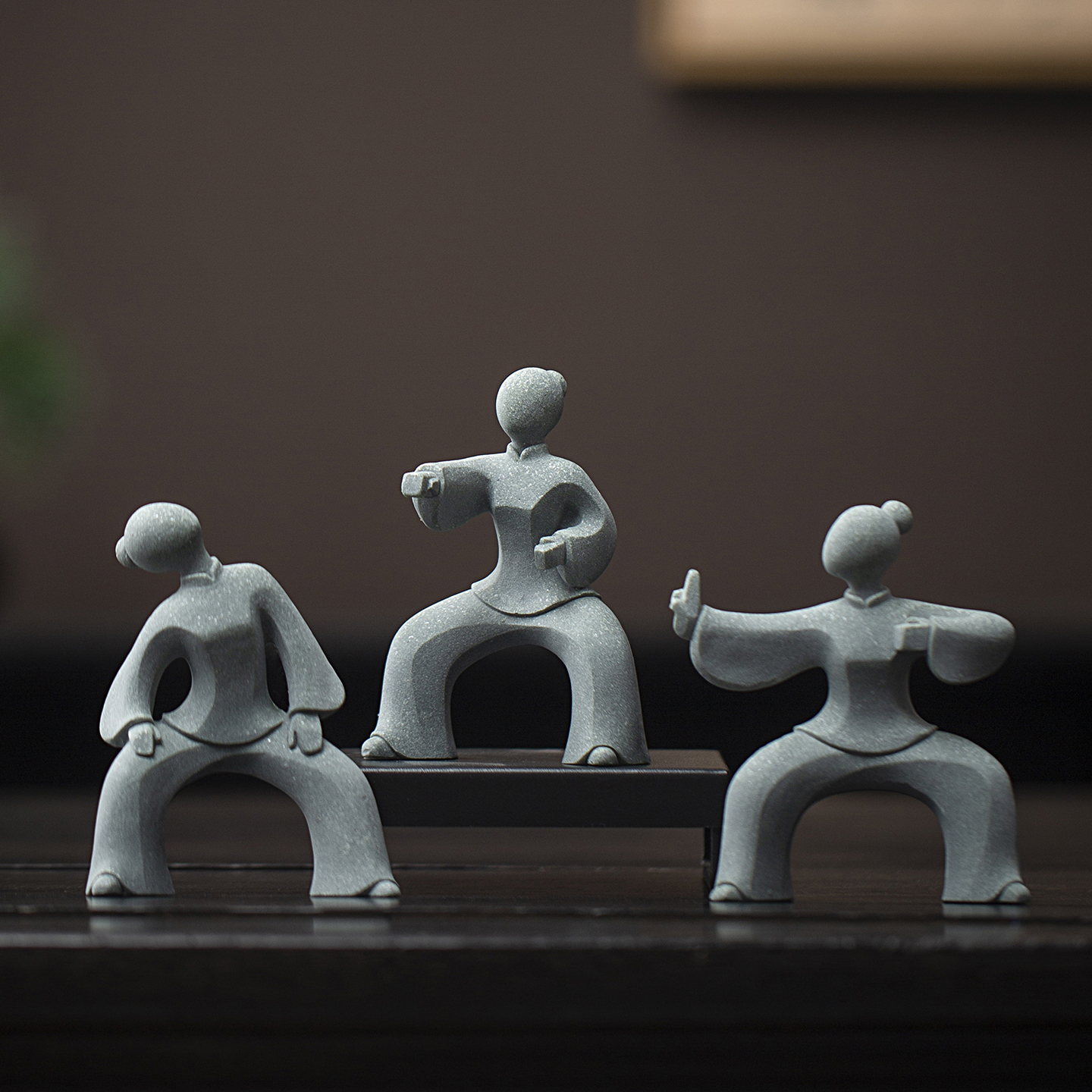 创意新中式八段锦运动健身人物工艺品摆件家居桌面装饰造景摆设