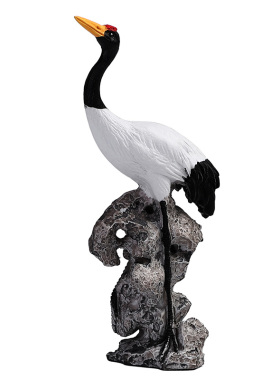 仿真丹顶鹤摆件流水景观鱼缸造景装饰桌面植物盆景设计工艺品摆设