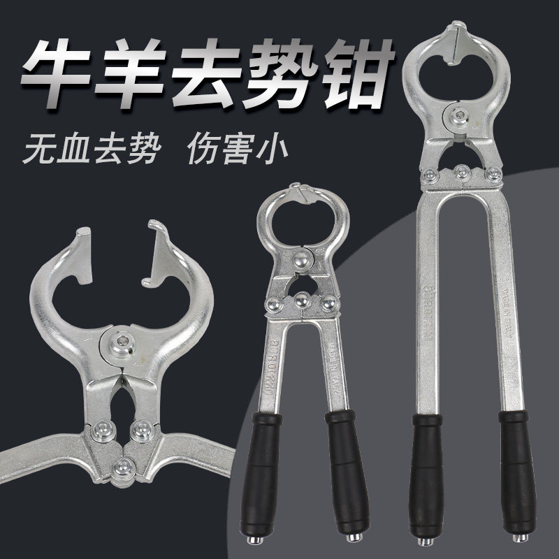 精品羊用去势钳不锈钢无血牛用去势器猪阉割煽公羊夹蛋钳兽用器械