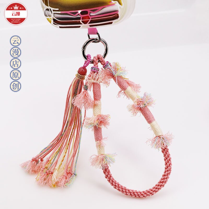 云漫原创藏式手机挂绳挂件手搓棉线手工编织流苏串珠包包手机壳链