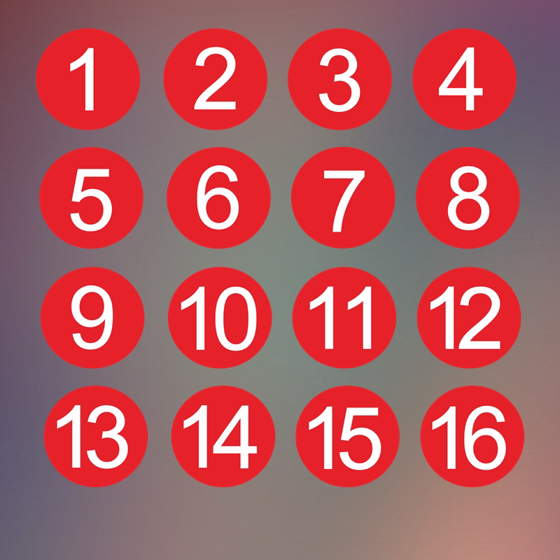 红底白字数字贴号码贴网吧电脑编号贴纸餐馆桌位号座位号衣服编号
