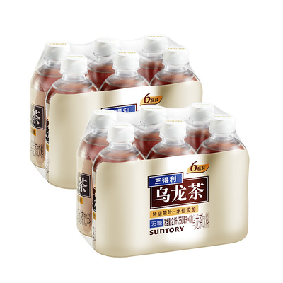 【百补】三得利乌龙茶饮料迷你版无糖0脂小瓶茶饮料350ml*6瓶*2组