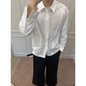 小众高级感衬衣 男女长袖 春秋美式 复古cleanfit永生花刺绣白色衬衫