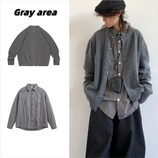 外穿深灰色毛衫 秋冬日系复古开衫 单排纽扣毛衣外套男慵懒风针织衫