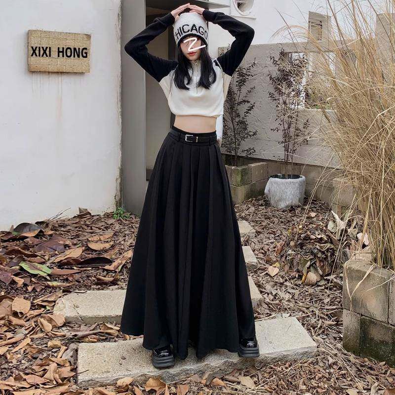 高个子到脚踝西装半身长裙女春秋半身裙