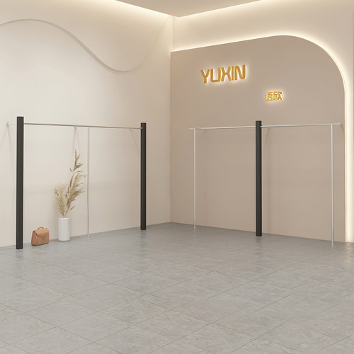 服装店展示架黑色简约不锈钢
