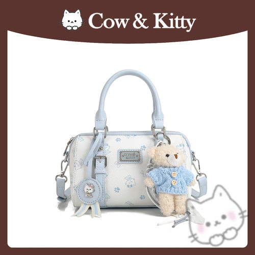 正品CowKitty波士顿女包2026新款手提包甜美百搭通勤单肩斜挎女包