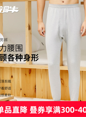 铜牛暖棉男裤 男士透气条纹秋裤单件加厚线裤男秋冬NK005