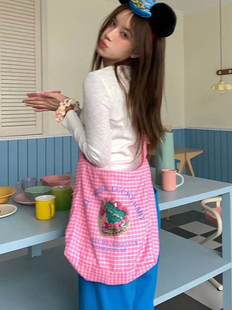 SAME TIME/原创芭比粉钻石斜挎包大容量可爱肩挎包多巴胺穿搭背包