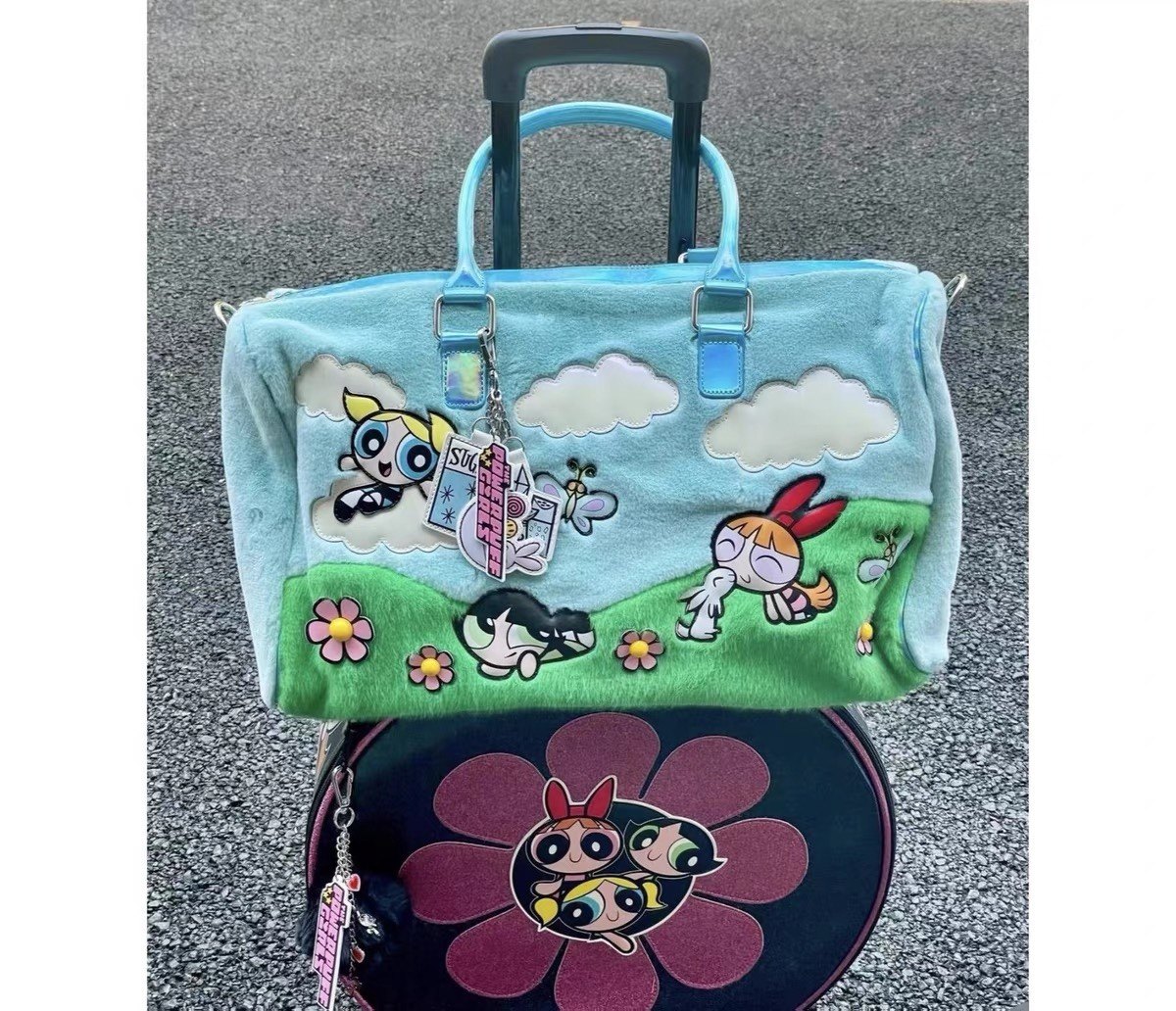 飞天小女警手提袋包行李包大容量毛绒包包,箱包皮具/热销女包/男包,托特包,淘宝优惠券,粉丝福利购,淘宝优惠卷