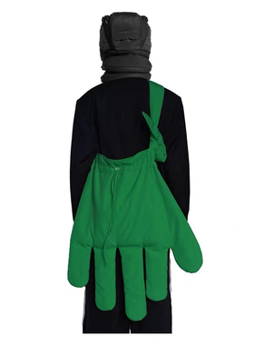 原创绿色尼龙手套包包女可爱小众设计大容量丑萌搞怪单肩斜挎包