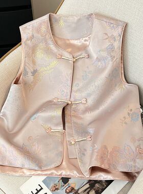 2025年秋季新款国风新中式马甲女装马夹背心无袖新中式妈妈上衣