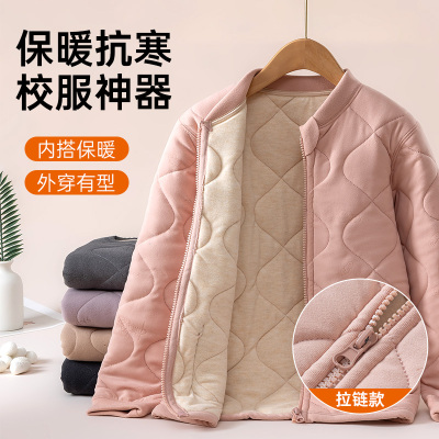 校服神器儿童棉衣内胆男童女童冬季内搭棉服中大童拉链保暖小棉袄