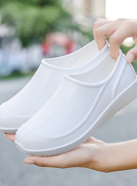 低帮雨鞋男女款水鞋工作防滑防臭胶鞋厨房白色食品厂厨师防水雨靴