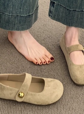 青岛福客来女鞋代工厂黄色勃肯鞋女2026新款春夏季单鞋平底玛丽珍